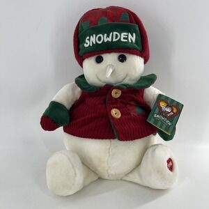 Vintage Commonwealth Snowden 1998 Plush Snowman 25" Tag Red‎ Jacket Target